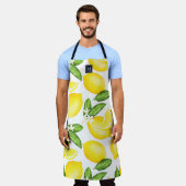 Lemon Monogram Botanisch Yellow Green Schürze (Getragen)