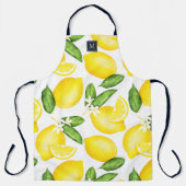 Lemon Monogram Botanisch Yellow Green Schürze (Vorderseite)