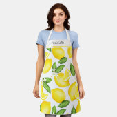 Lemon Monogram Botanisches Muster Schürze (Getragen)