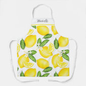 Lemon Monogram Botanisches Muster Schürze (Vorderseite)