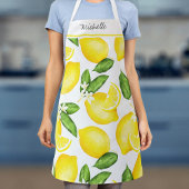 Lemon Monogram Botanisches Muster Schürze