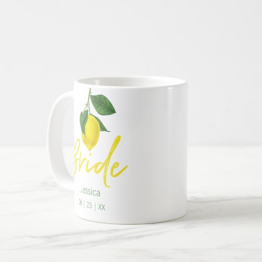Lemon Monogram Bride Kaffeetasse (Vorderseite Links)