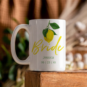 Lemon Monogram Bride Kaffeetasse