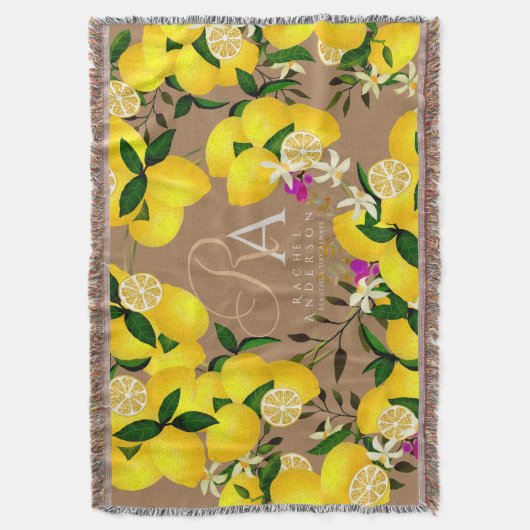 Lemon Monogram Brown Decke (Vorderseite Vertikal)