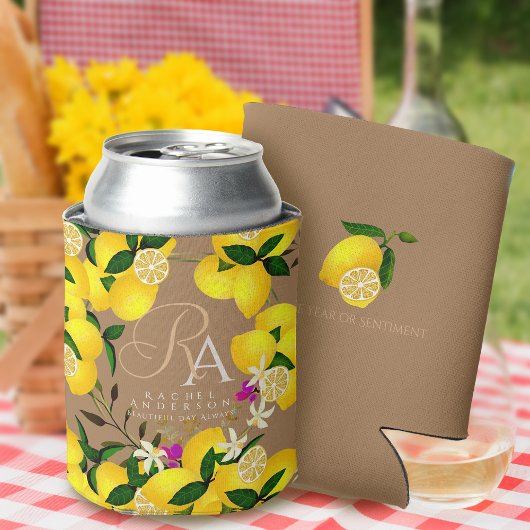 Lemon Monogram Brown Dosenkühler