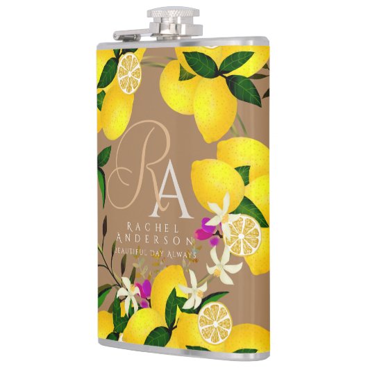 Lemon Monogram Brown Flachmann (Links)