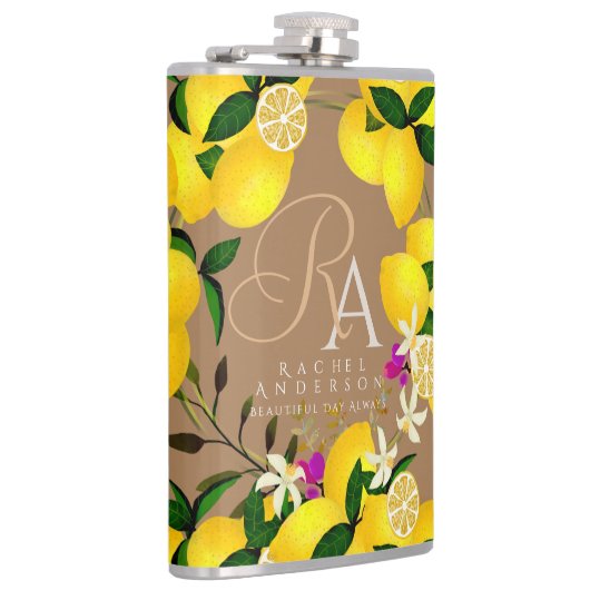 Lemon Monogram Brown Flachmann (Rechts)