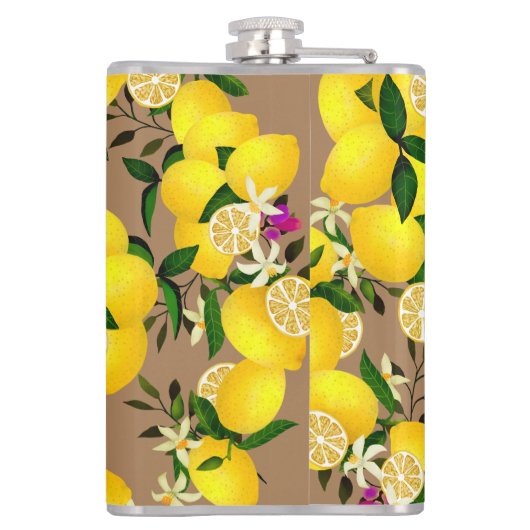 Lemon Monogram Brown Flachmann (Rückseite)