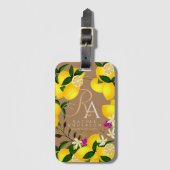 Lemon Monogram Brown Gepäckanhänger (Vorderseite Vertikal)
