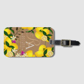 Lemon Monogram Brown Gepäckanhänger (Vorderseite (Horizontal))