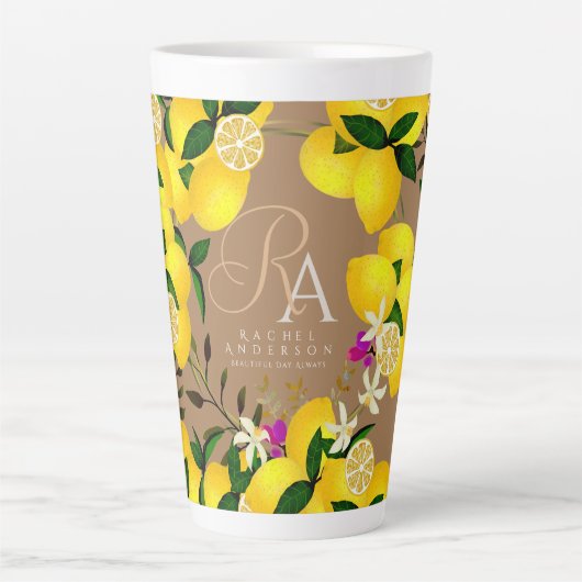 Lemon Monogram Brown Milchtasse (Vorderseite)