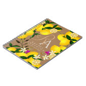 Lemon Monogram Brown Notizblock (Linke Seite)
