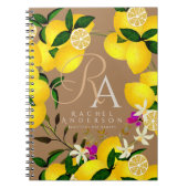 Lemon Monogram Brown Notizblock (Vorderseite)
