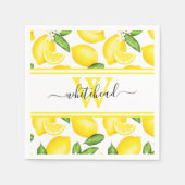 Lemon Monogram Citrus Muster Serviette (Vorderseite)