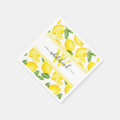 Lemon Monogram Citrus Muster Serviette (Ecke)