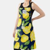 Lemon Monogram Citrus Navy Blue Schürze (InSitu)