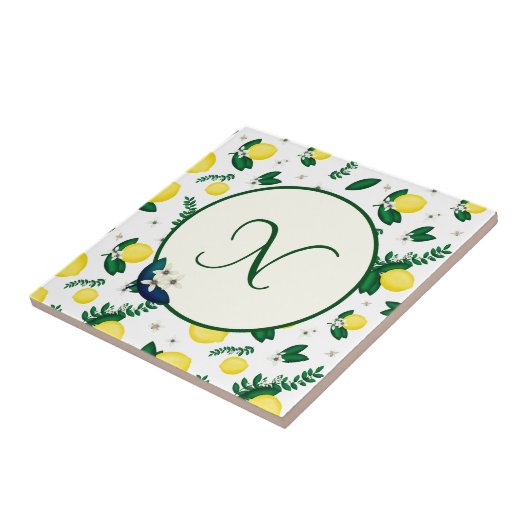 Lemon Monogram Fliese (Seite)