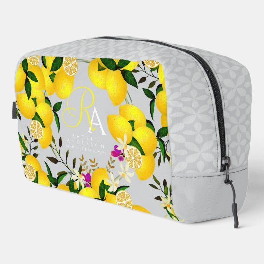 Lemon Monogram Gray Waschbeutel (Rechte Ecke)