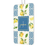 Lemon Monogram Name French Country Tile Pattern Autolufterfrischer (Links)