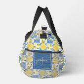 Lemon Monogram Name French Country Tile Pattern Duffle Bag (Rechts)