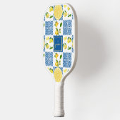 Lemon Monogram Name French Country Tile Pattern Pickleball Schläger (Links)