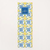 Lemon Monogram Name French Country Tile Pattern Yogamatte (Vorderseite)