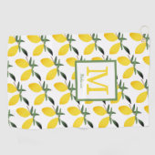 Lemon Monogram Name Golfhandtuch (Horizontal)