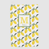 Lemon Monogram Name Golfhandtuch (Vorderseite)