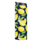 Lemon Monogram Navy Blue Thermosbecher (Nach rechts gedreht)