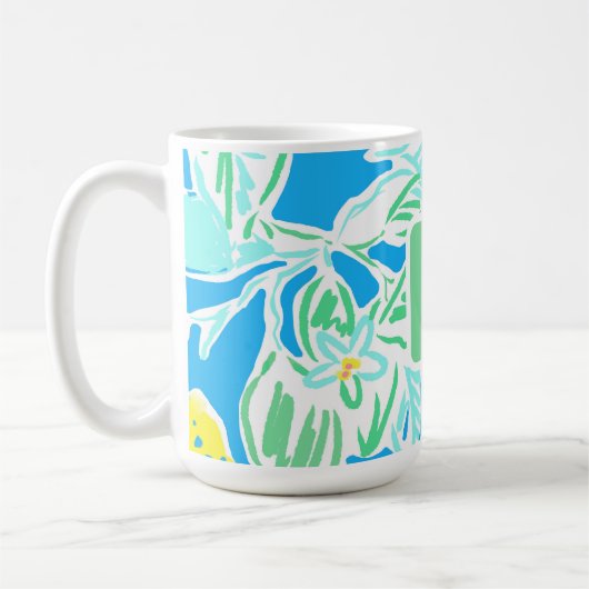 Lemon Monogram Preppy Coffee Tasse (Links)