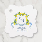 Lemon monogram Wappen wedding Danke dir Gefallen T Geschenkanhänger (Vorderseite)