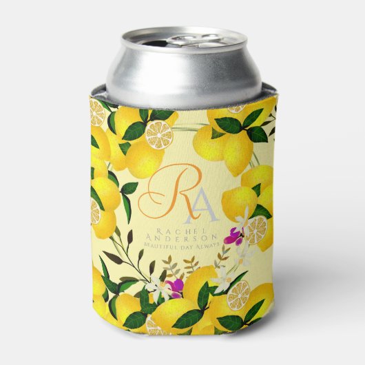 Lemon Monogram Yellow Dosenkühler (Kanne Vorderseite)
