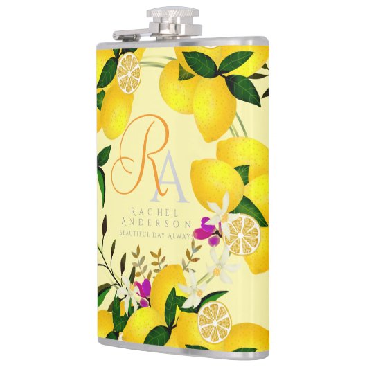 Lemon Monogram Yellow Flachmann (Links)