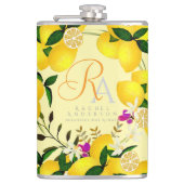 Lemon Monogram Yellow Flachmann (Vorderseite)