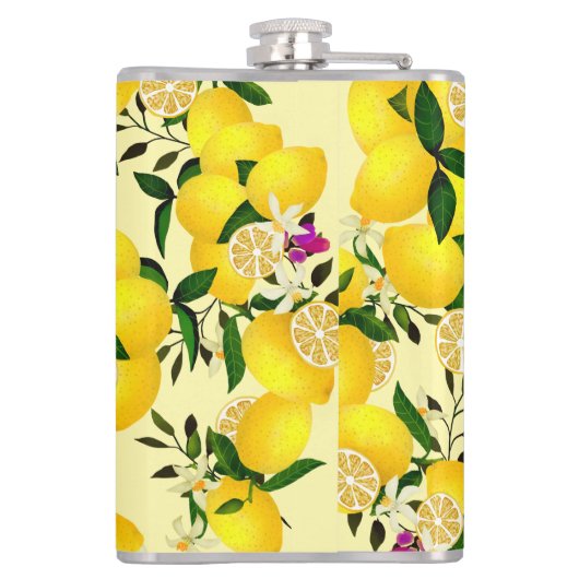 Lemon Monogram Yellow Flachmann (Rückseite)