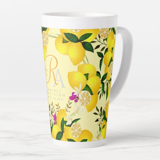 Lemon Monogram Yellow Milchtasse (Rechte Ecke)
