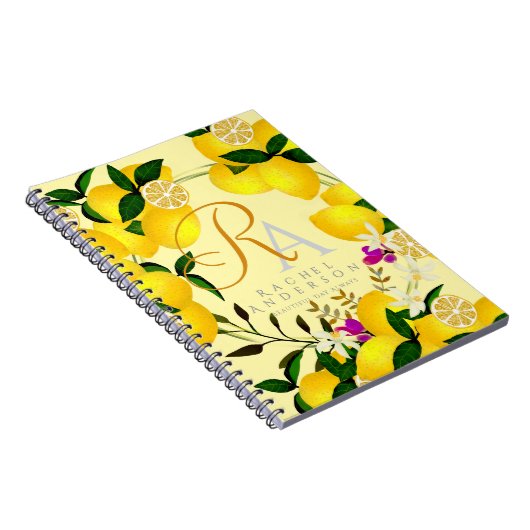 Lemon Monogram Yellow Notizblock (Rechte Seite)