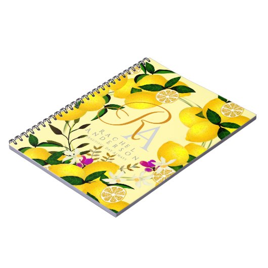 Lemon Monogram Yellow Notizblock (Linke Seite)