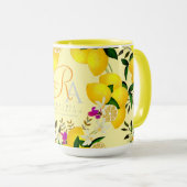 Lemon Monogram Yellow Tasse (VorderseiteRechts)