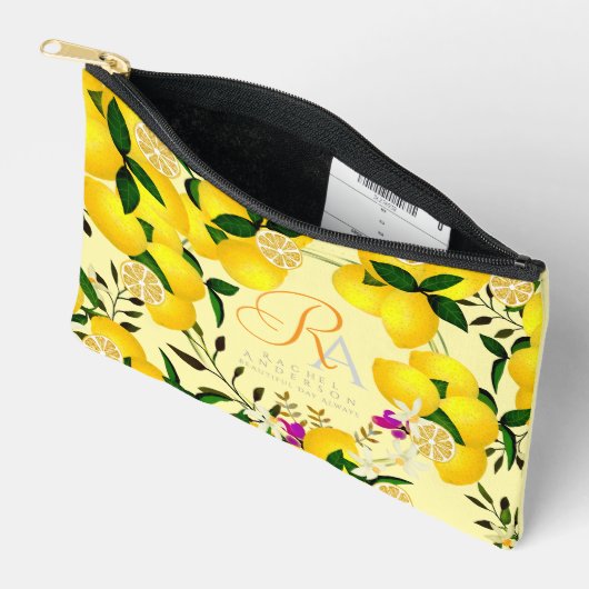 Lemon Monogram Yellow Zubehörtasche (Offen)