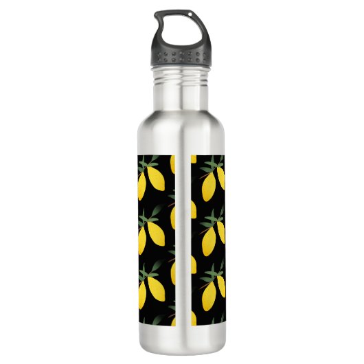 Lemon Monogramm Name Wasser Flasche Edelstahlflasche (Rückseite)