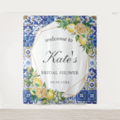 Lemon Mosaic Tiles Brautparty Begrüßungsgrundierun Wandteppich (Vorderseite)