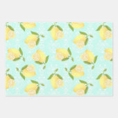 Lemon Motif Liebe blau Geschenkpapier Set (Vorderseite)