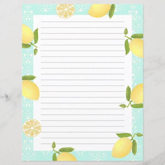 Lemon Motif Liebe Blue (Vorderseite)