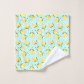 Lemon Motif Liebe Blue Badhandtuch Set (Waschlappen)