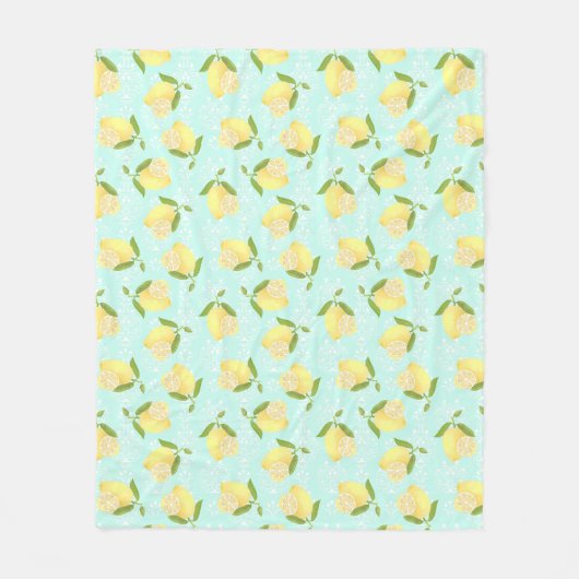 Lemon Motif Liebe Blue Fleecedecke (Vorderseite)