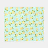 Lemon Motif Liebe Blue Fleecedecke (Vorderseite (Horizontal))