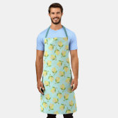 Lemon Motif Liebe Blue Schürze (Getragen)