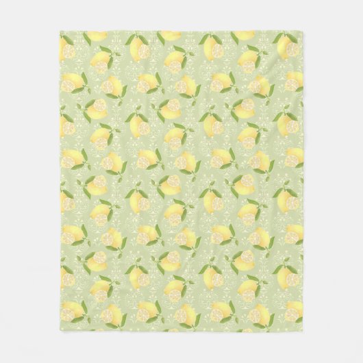 Lemon Motif Liebe Green Fleecedecke (Vorderseite)