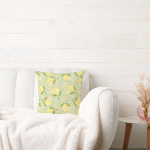 Lemon Motif Liebe Green Kissen